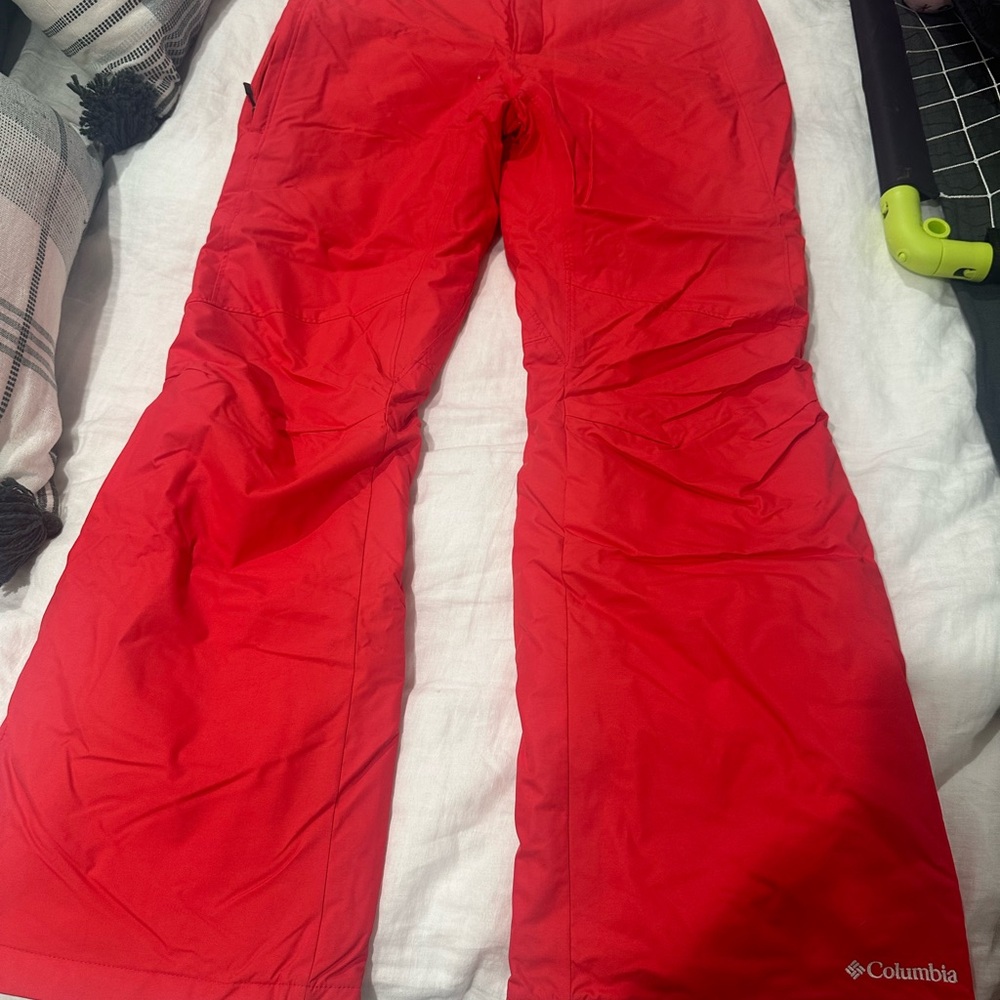 Columbia Black Snow Pants with Red Stitching